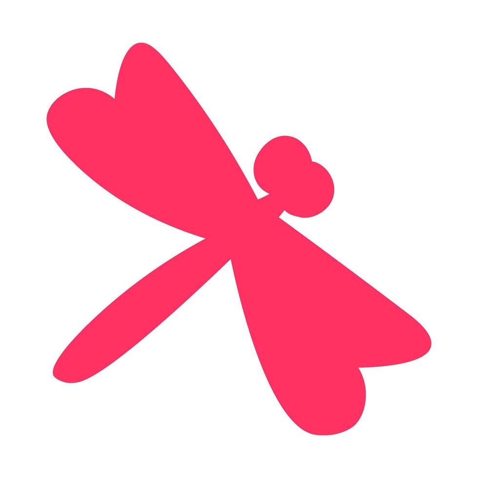 Carefree Fluttering Dragonfly Silhouette Icon vector