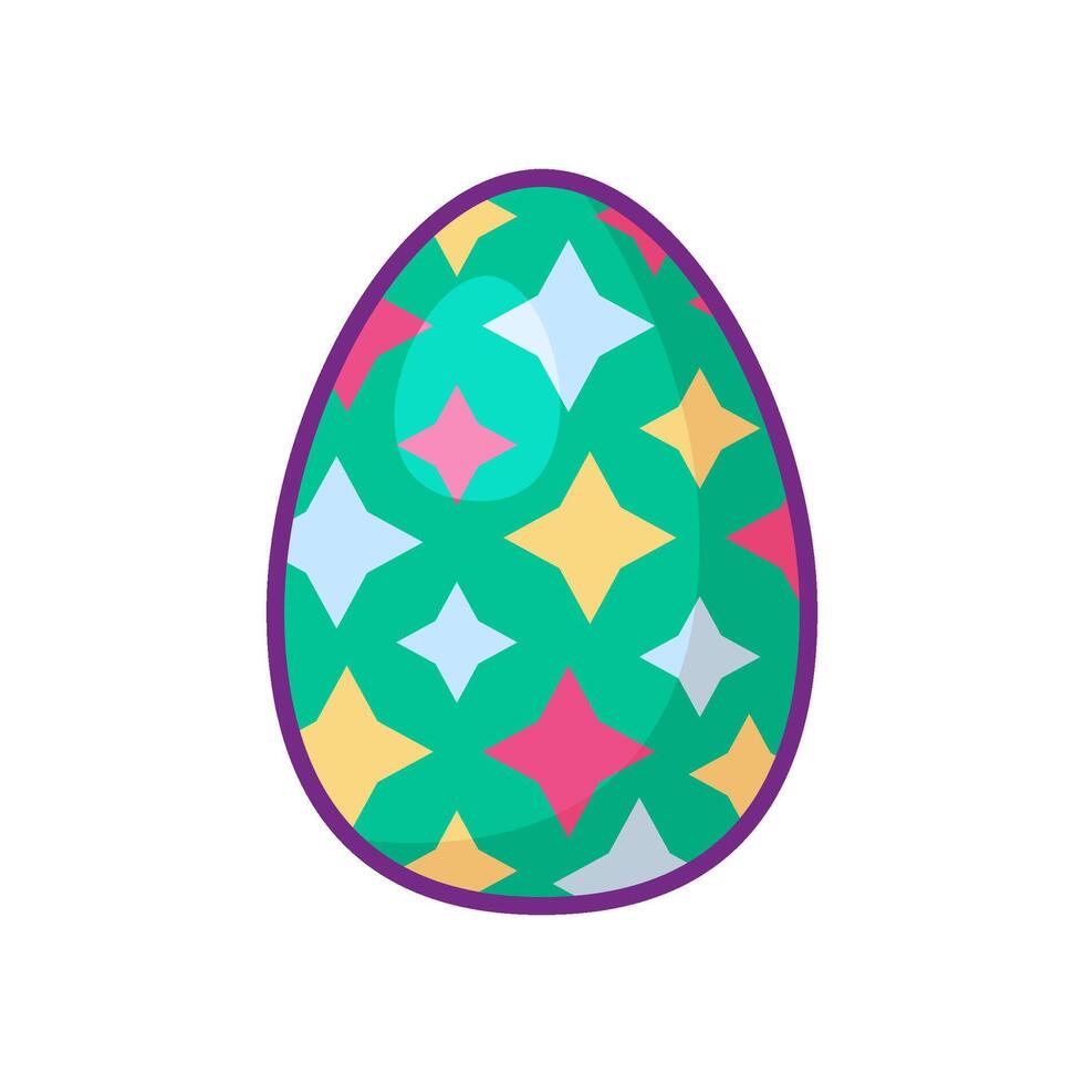 Festive Easter Egg With Multi Colored Funny Ornate vector