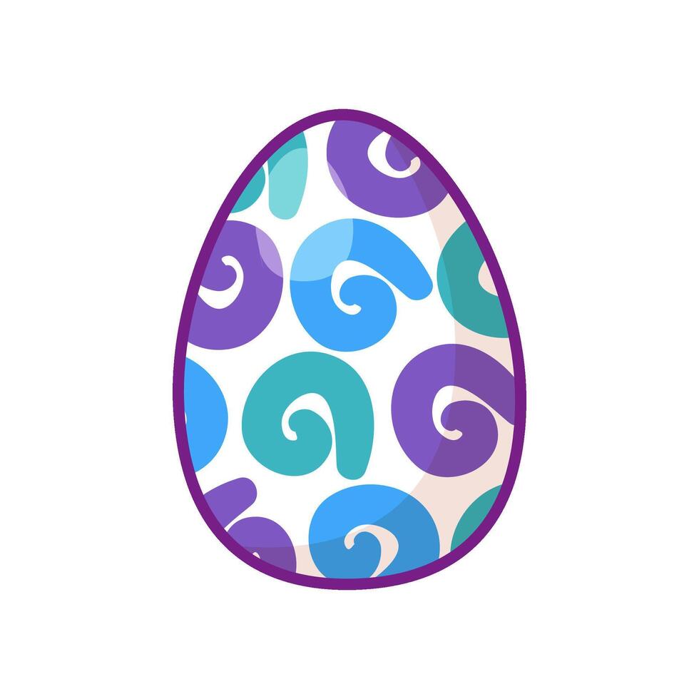 Festive Easter Egg Multi Colored Striped Ornate vector