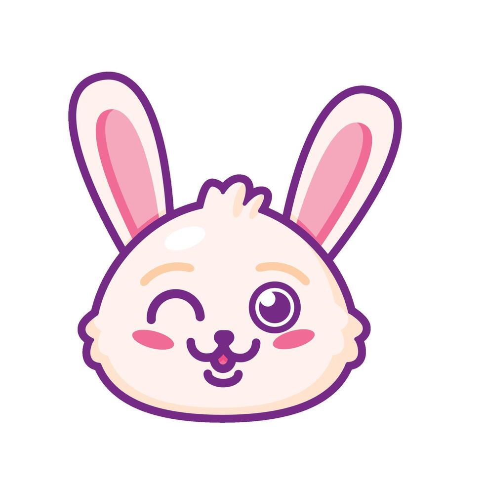 Winking Face Of Cheerful Friendly Easter Bunny vector