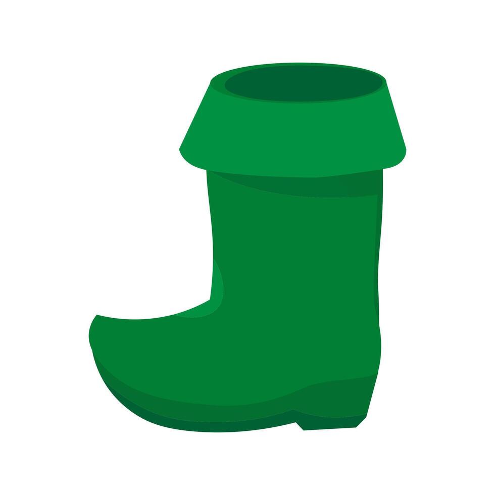 High Green Boot With Curved Toe Holiday Costume vector