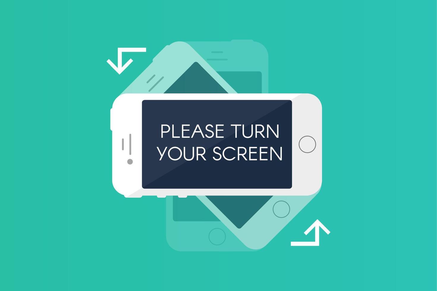 Smartphone Screen Turning Visual Instruction vector