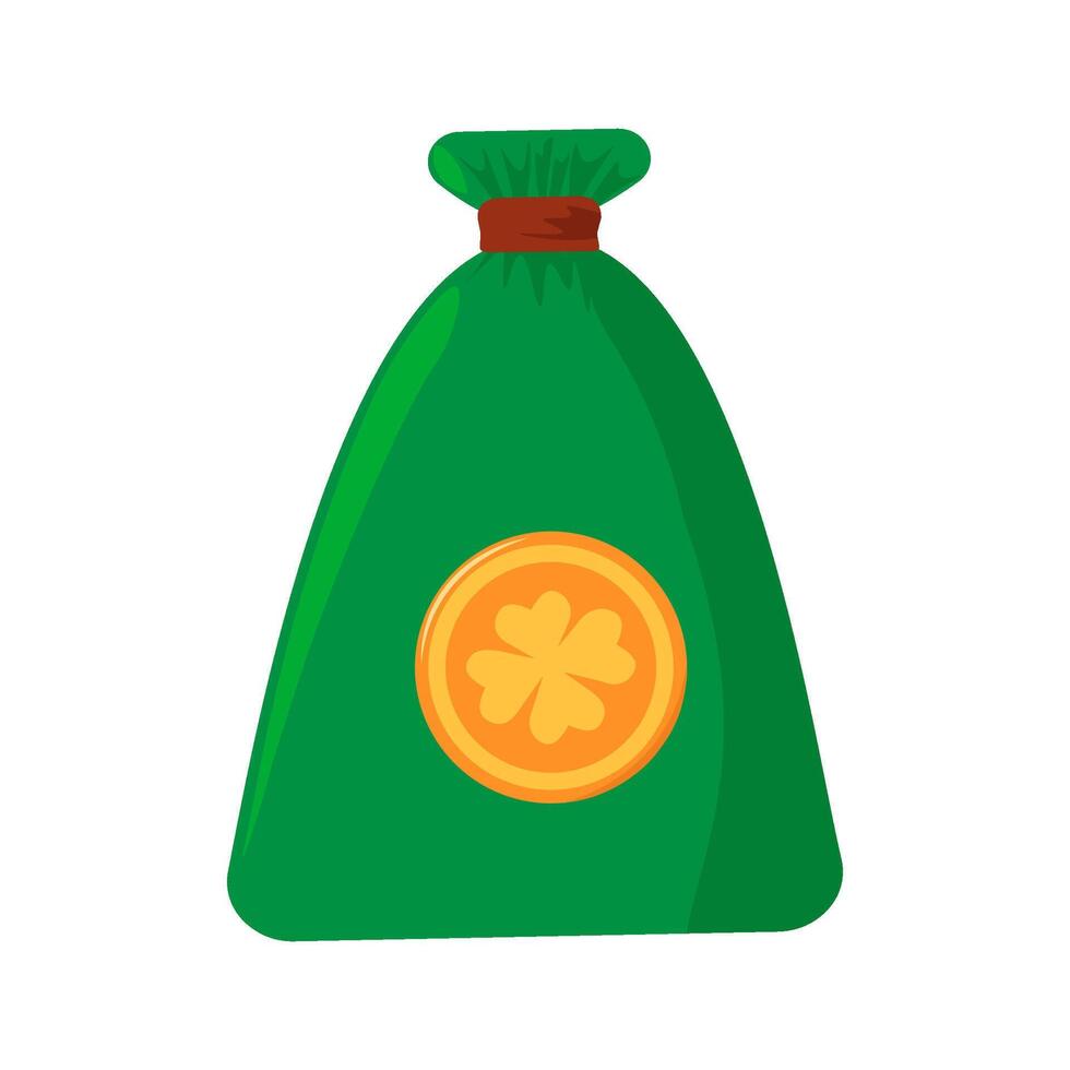 Leprechaun Bag Filled With Gold Coins Icon vector