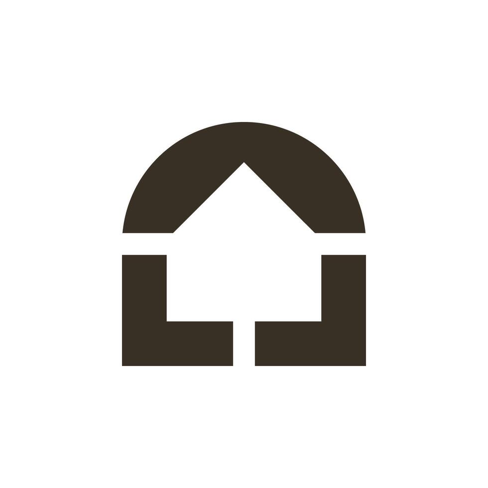 simple geometric house tunnel logo vector