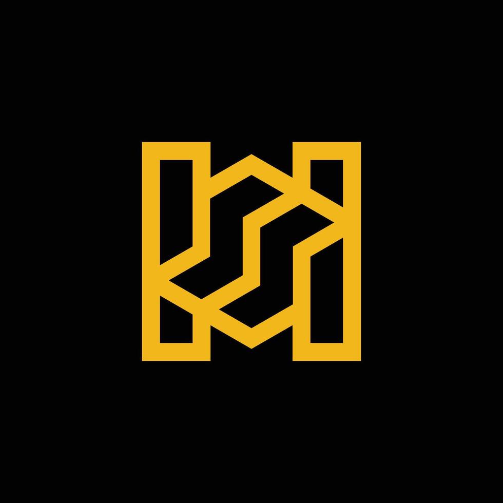 Simple geometric letter HS or SH logo vector