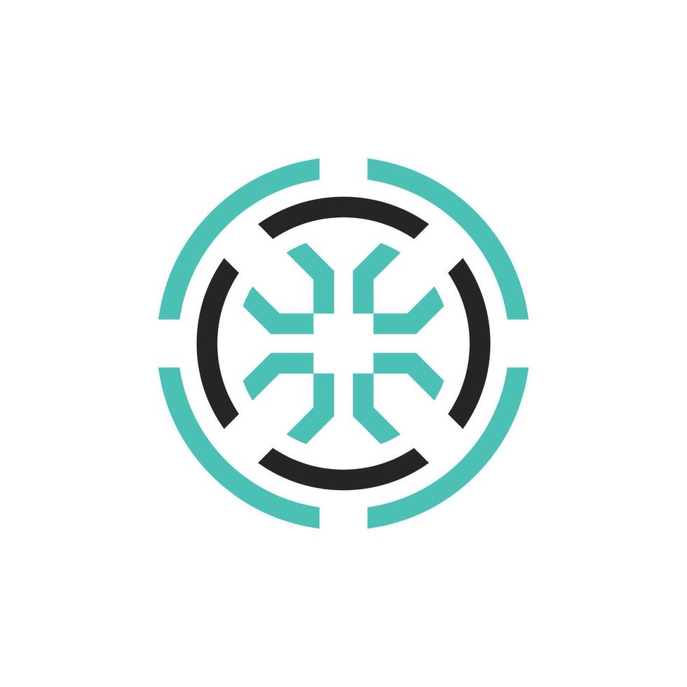 Modern core technology rotor logo vector