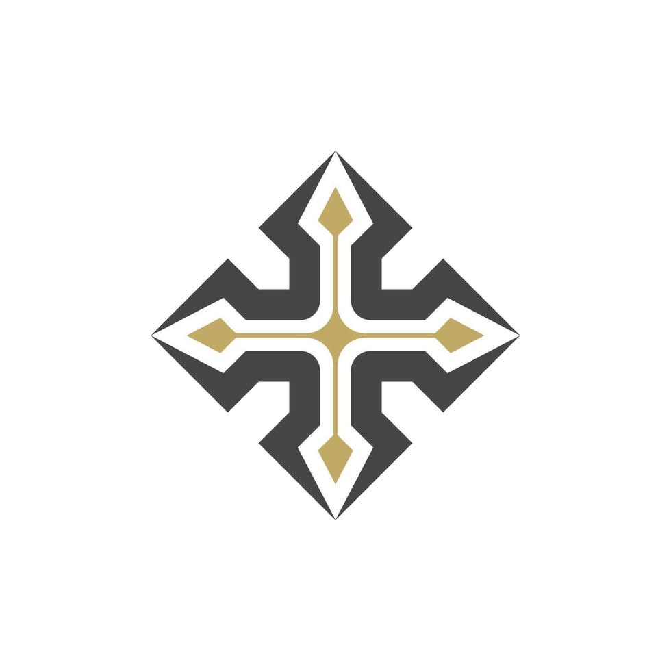 elegant cross spear star logo vector