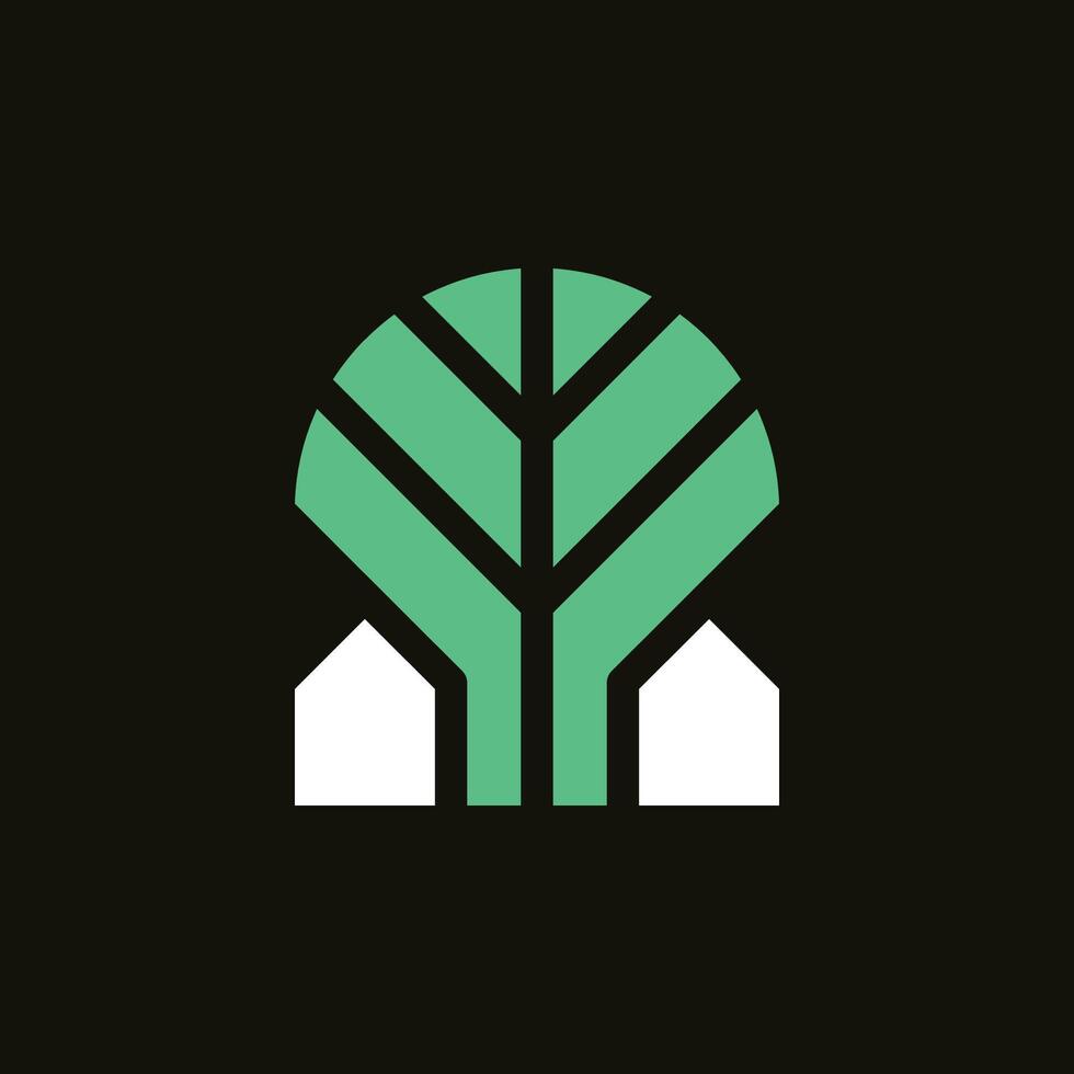 moderno árbol casa residencial logo vector