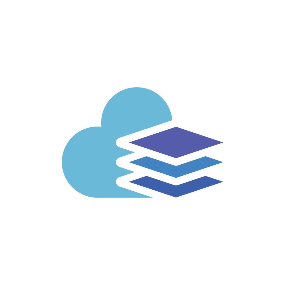 nube documento apilar datos logo vector