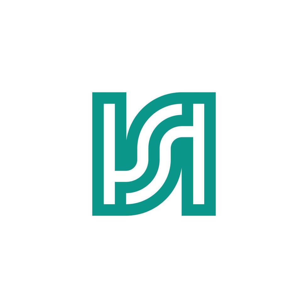 modern letter SH or HS logo vector