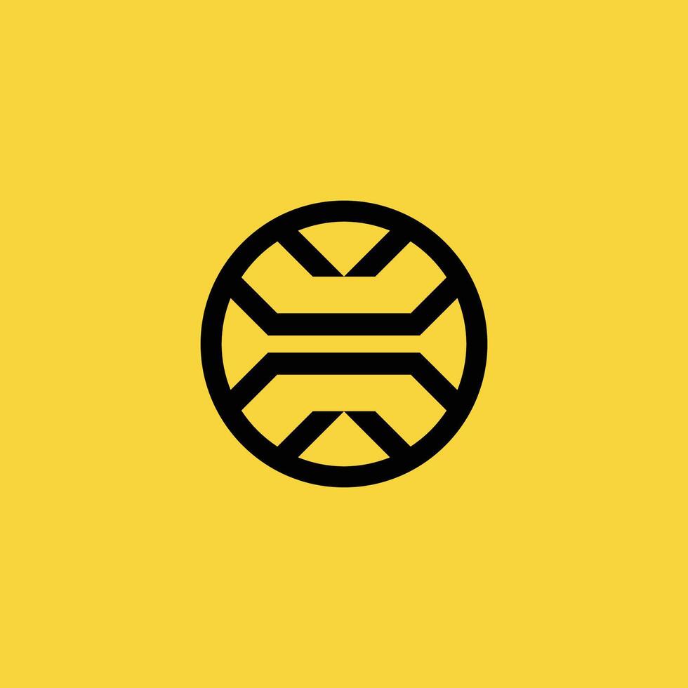 abstract futuristic initial letter H circle logo vector