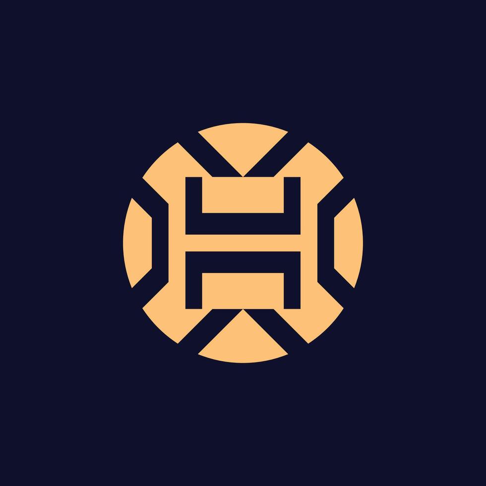 abstract futuristic initial letter H circle logo vector