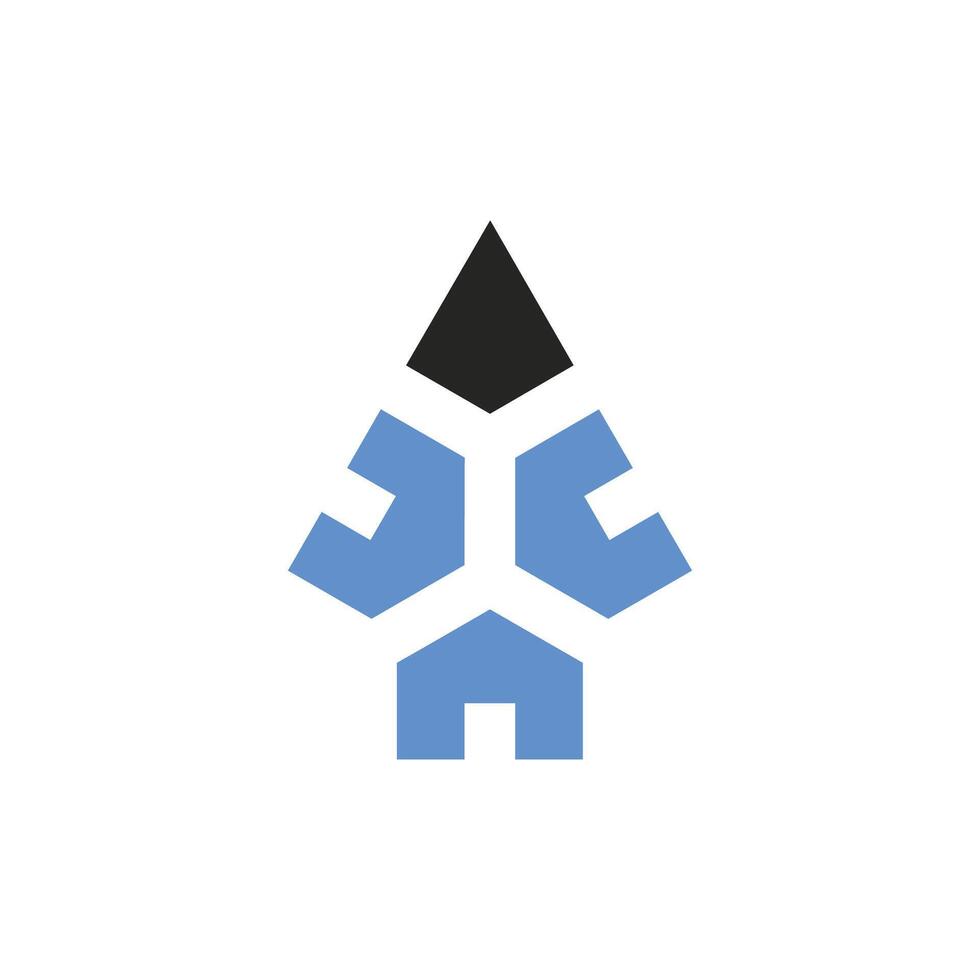 simple sophisticated house spear logo vector