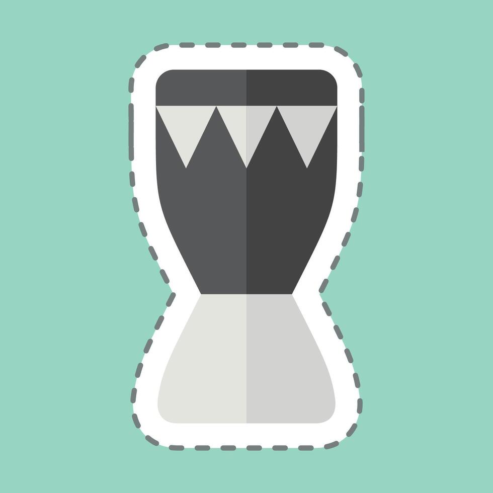 Sticker line cut African Drum. related to South Africa symbol. simple design illustration vector