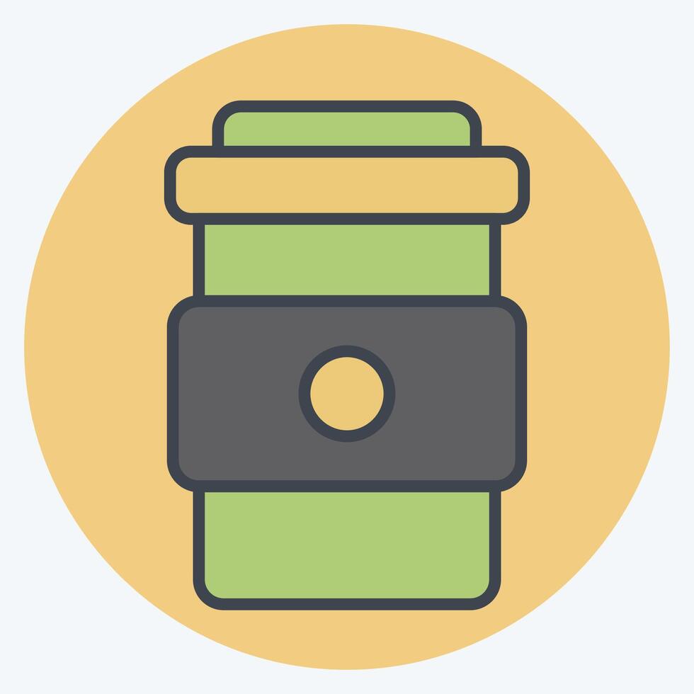 Icon Coffee Cup. related to Skating symbol. color mate style. simple design illustration vector