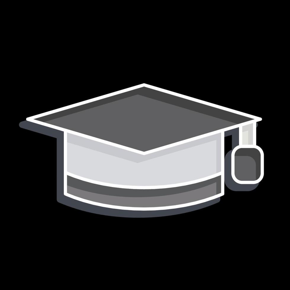 Icon Graduation Hat. related to Learning symbol. glossy style. simple design illustration vector