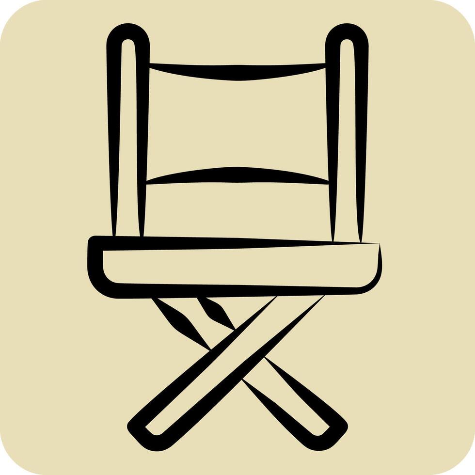 Icon Director Chair. related to Entertainment symbol. hand drawn style. simple design illustration vector