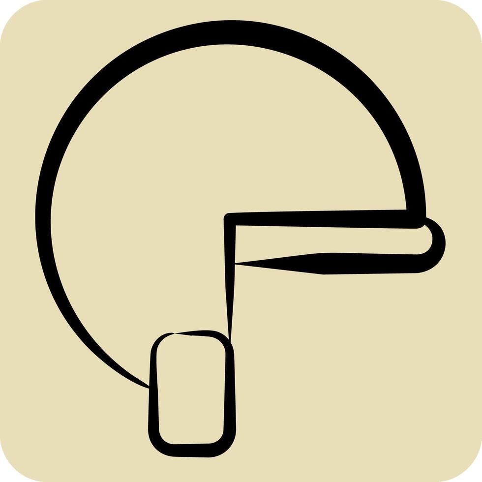 icono casco. relacionado a Patinaje símbolo. mano dibujado estilo. sencillo diseño ilustración vector