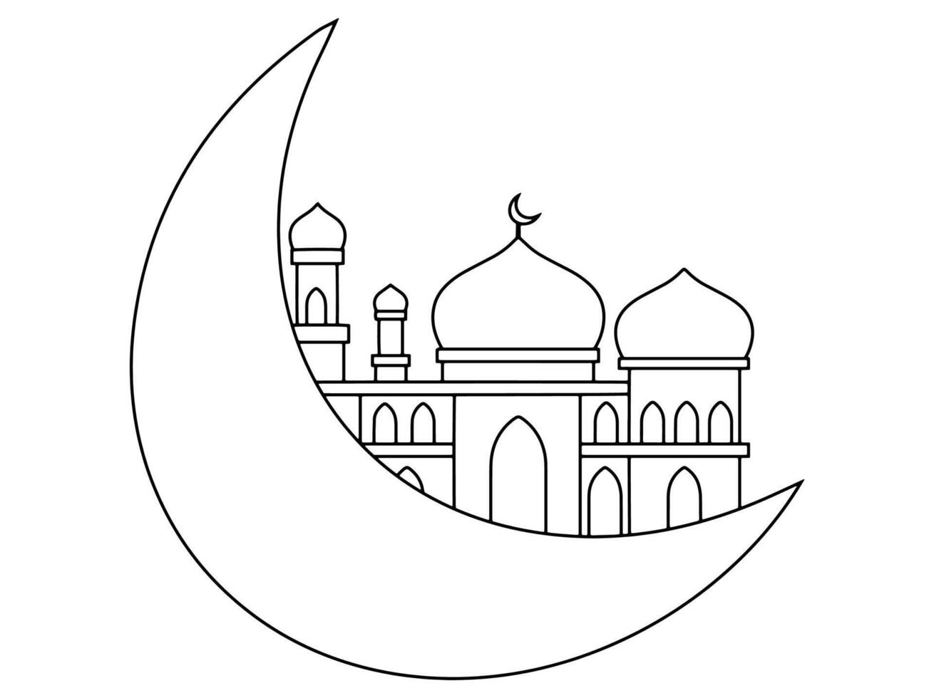 mano dibujado mezquita eid Alabama fitr antecedentes vector