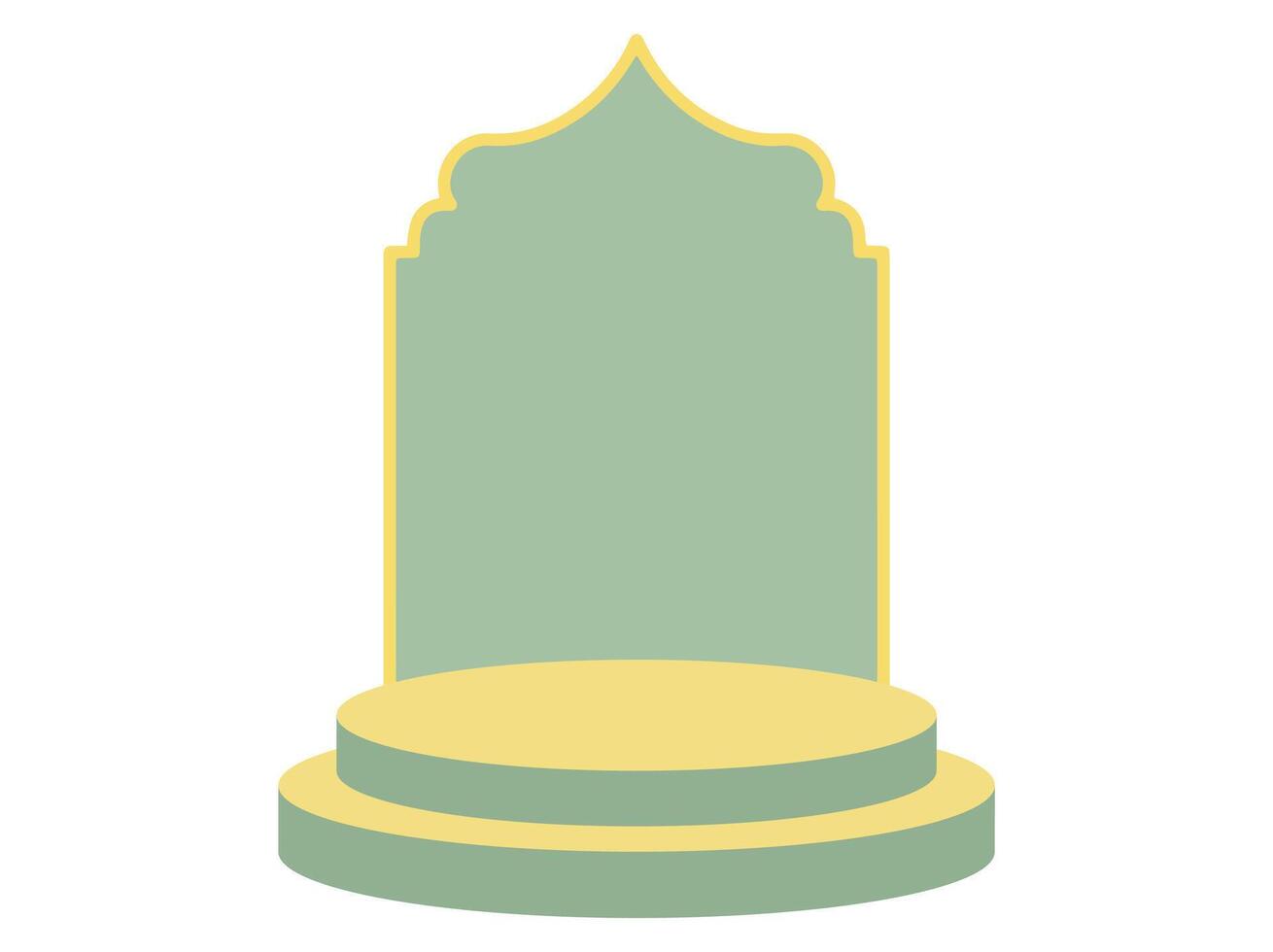Podium Frame Ramadhan Mubarak Background vector