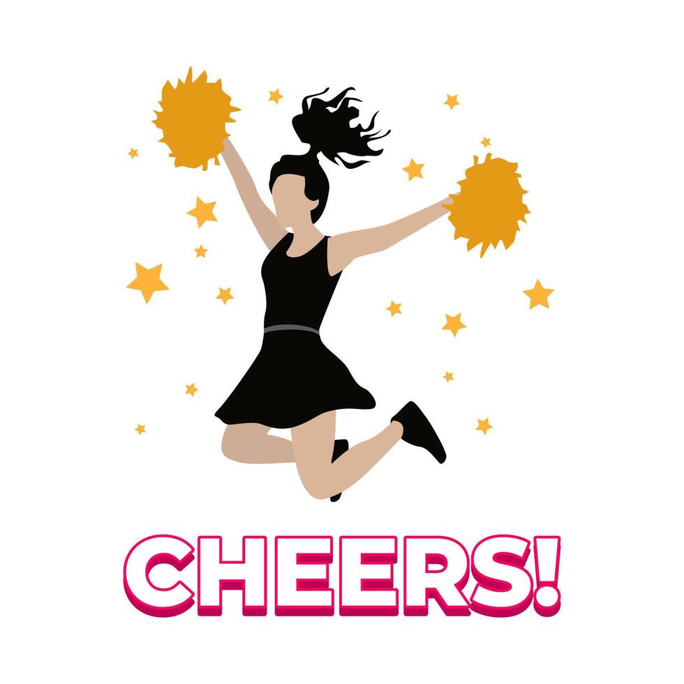 Cheerleader cheering girl team sports games character art design vector