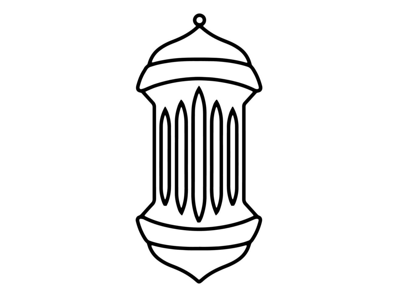 Lantern Ramadhan Kareem Line Art vector