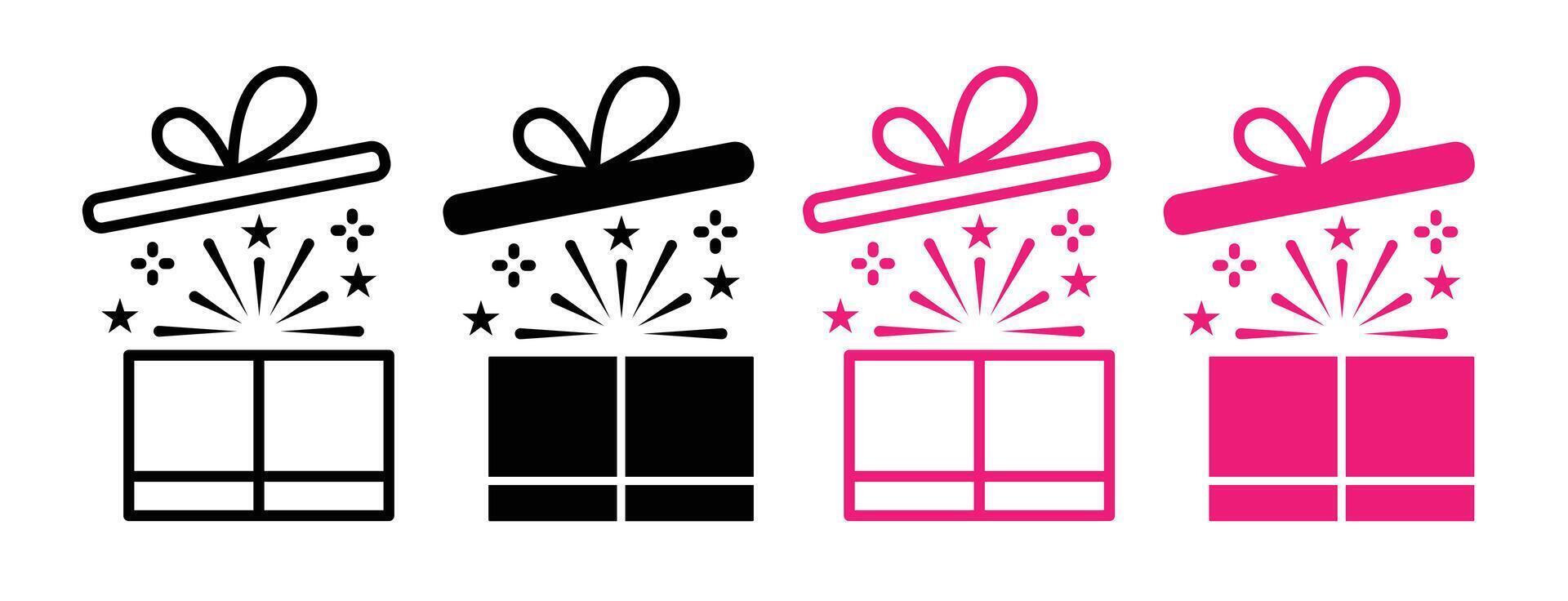 Open gift box icon vector