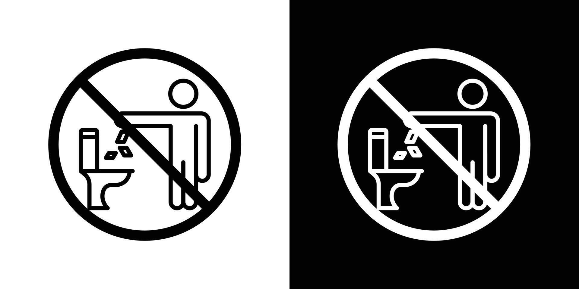 Do not litter in toilet sign vector