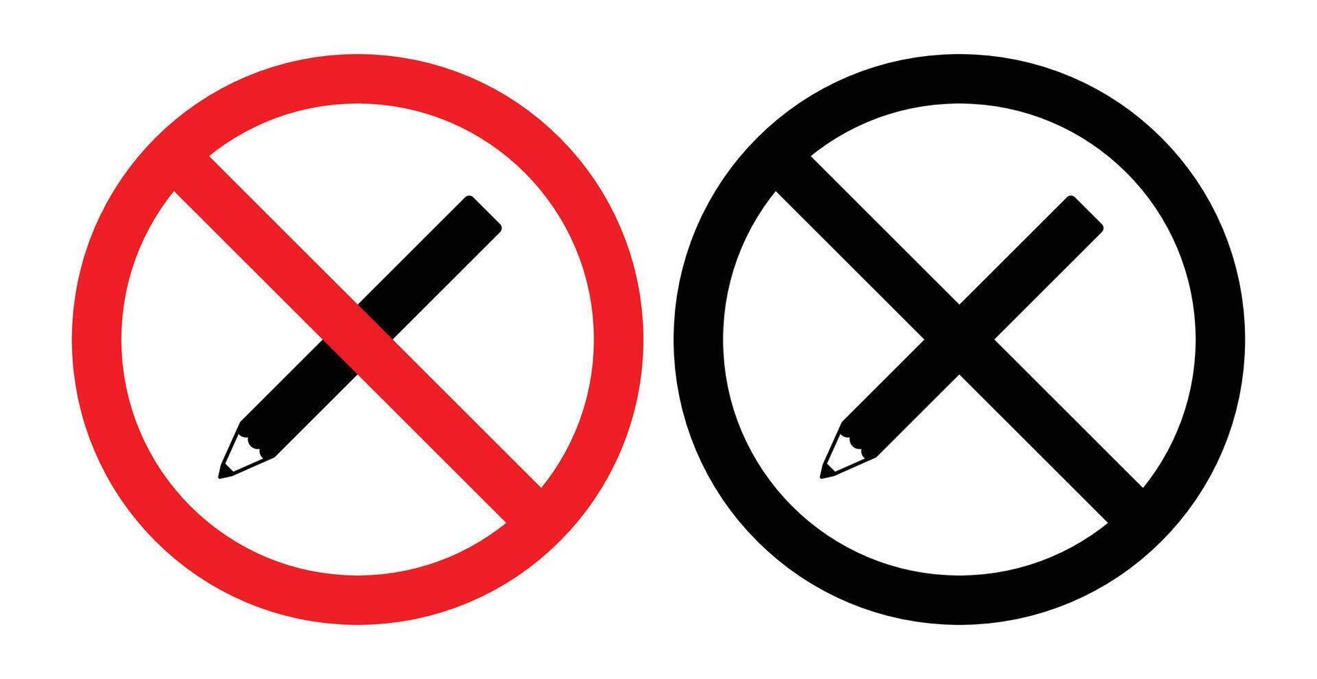 No writing sign vector