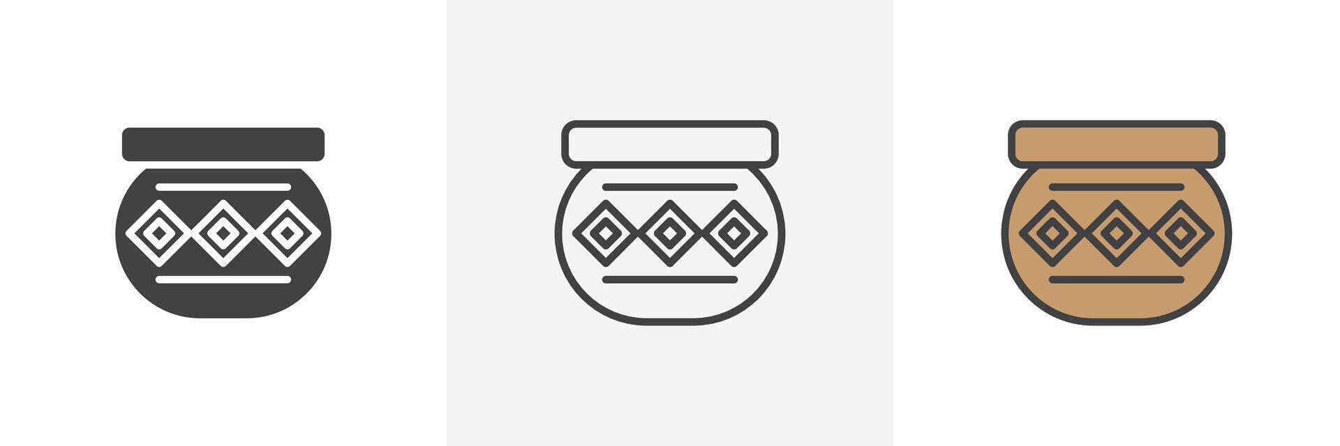 Indian pot icon vector