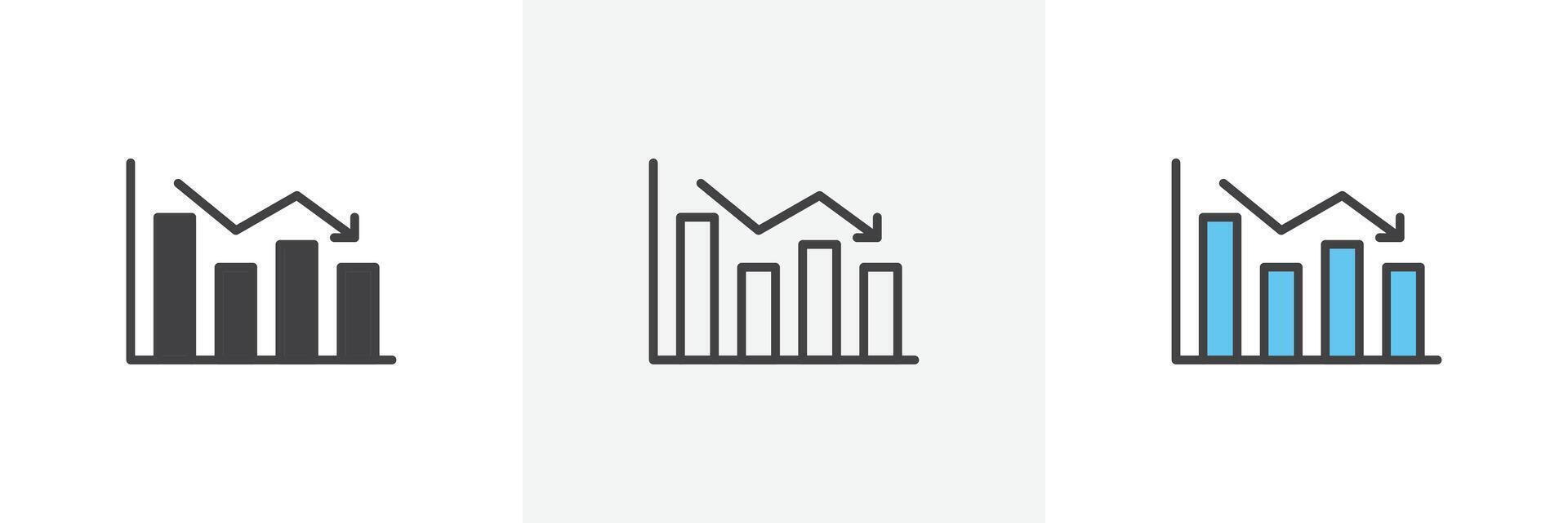 Reduction chart icon vector