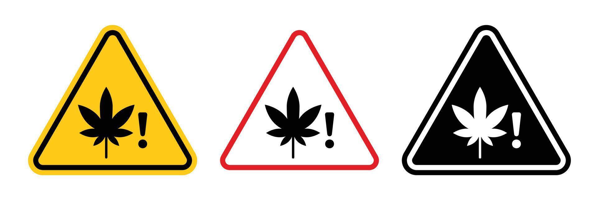 Cannabis packaging warning sign vector