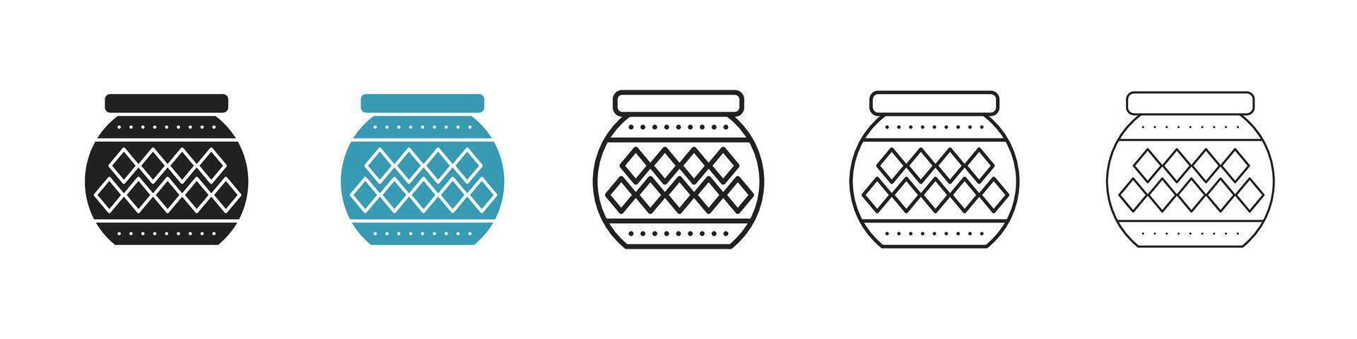 Indian pot icon vector