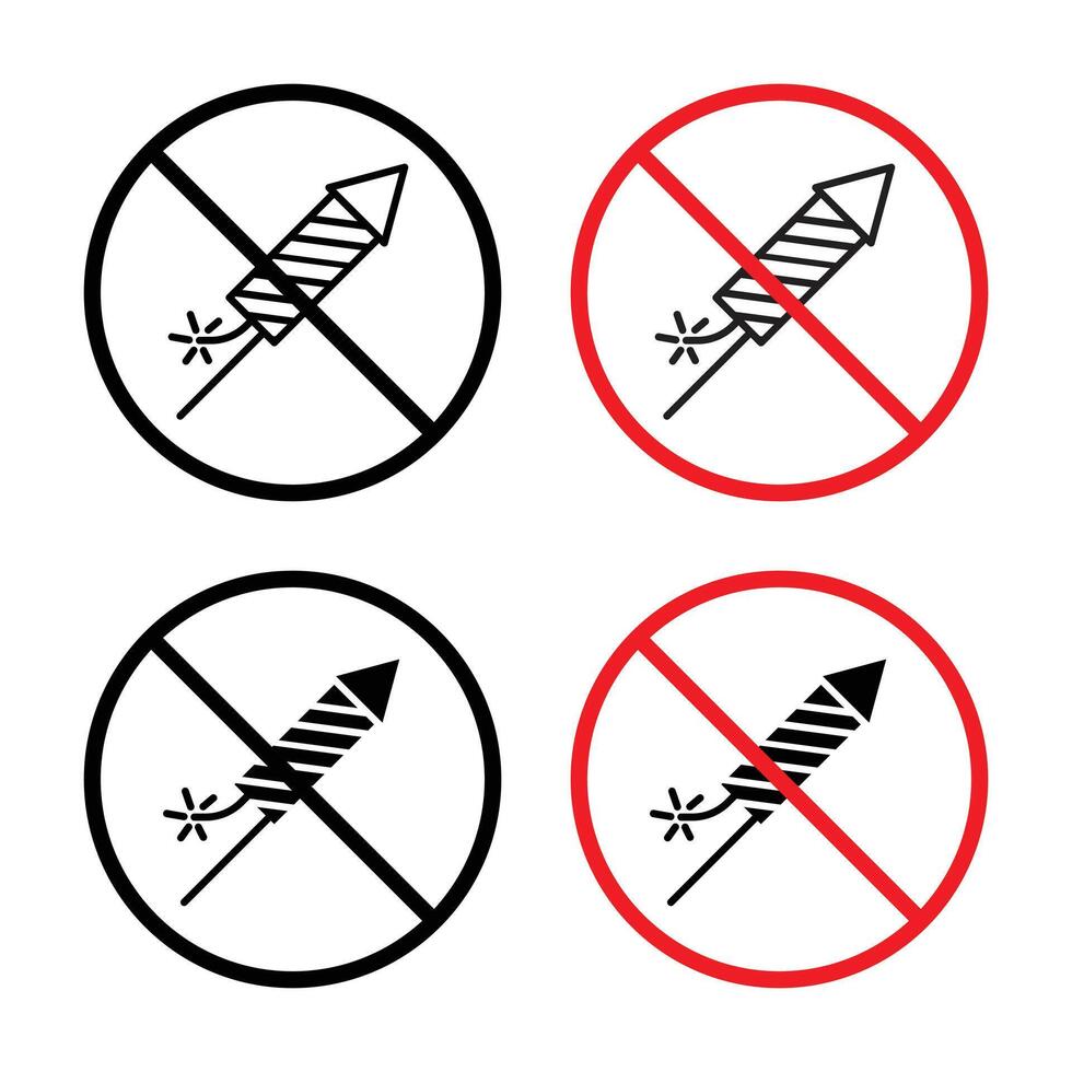 Ban on fireworks sign vector