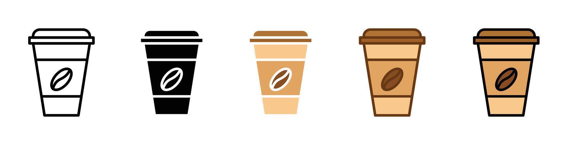 Hot coffee cup icon vector