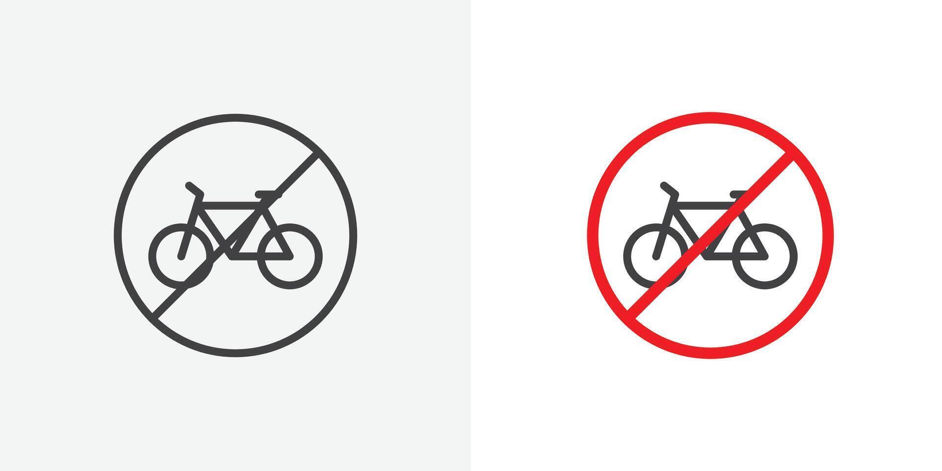 no hay señal de bicicleta vector