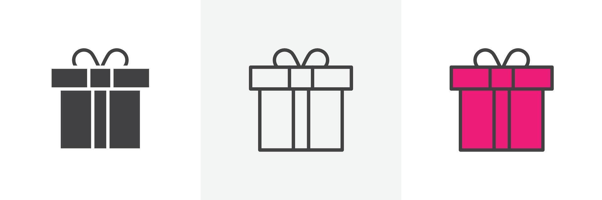 Present gift box icon vector