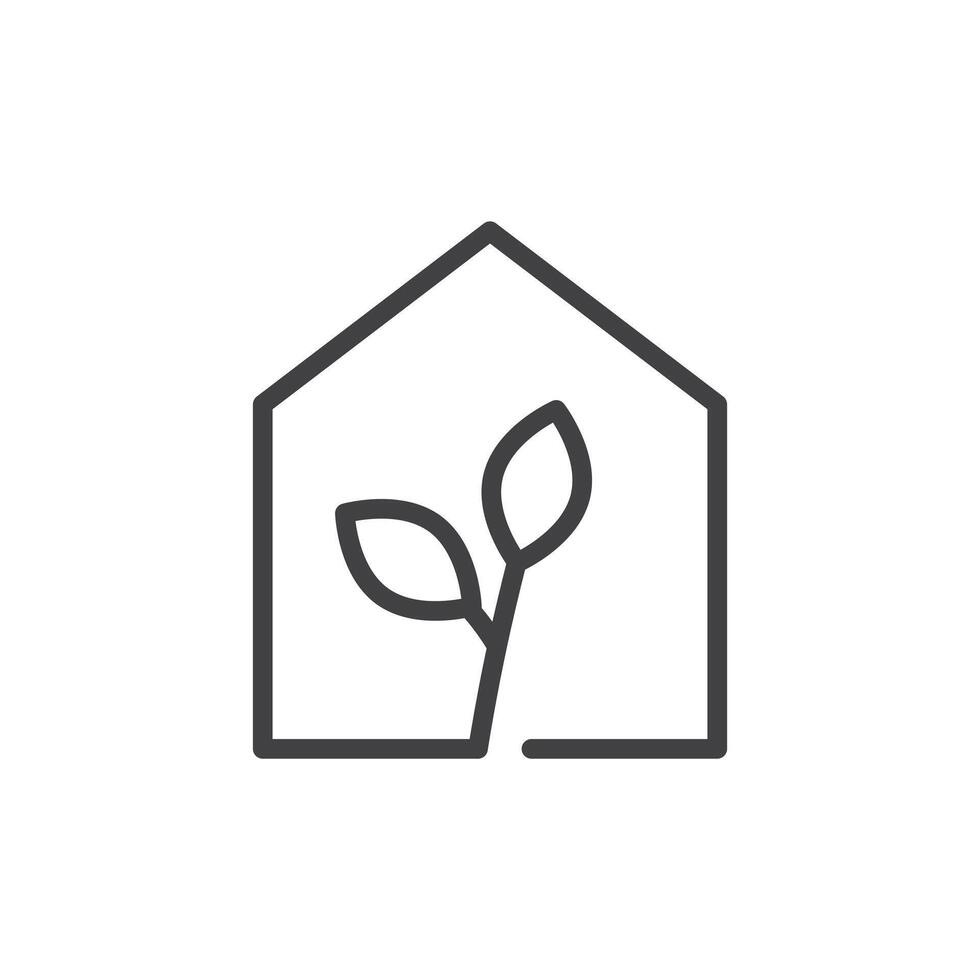 Eco house icon vector