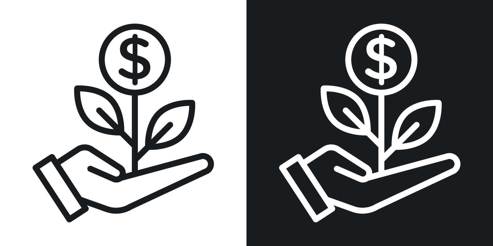 Money tree icon vector