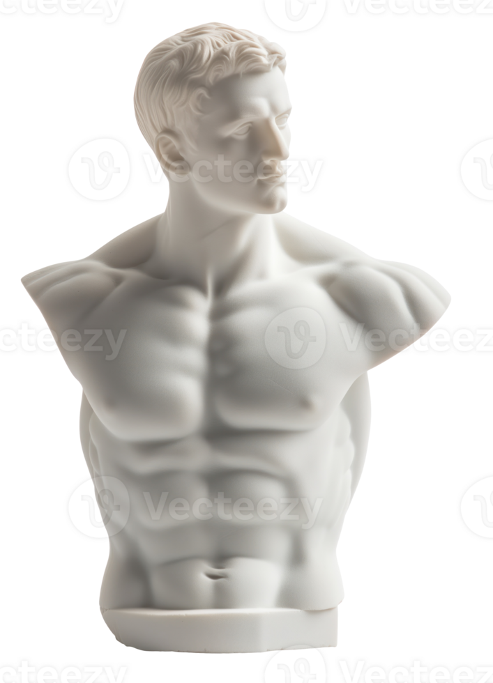 AI generated Historical vintage statue with cracks on an isolated transparent background png