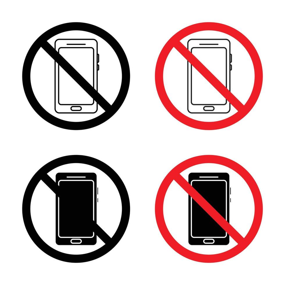 No cell phone sign vector