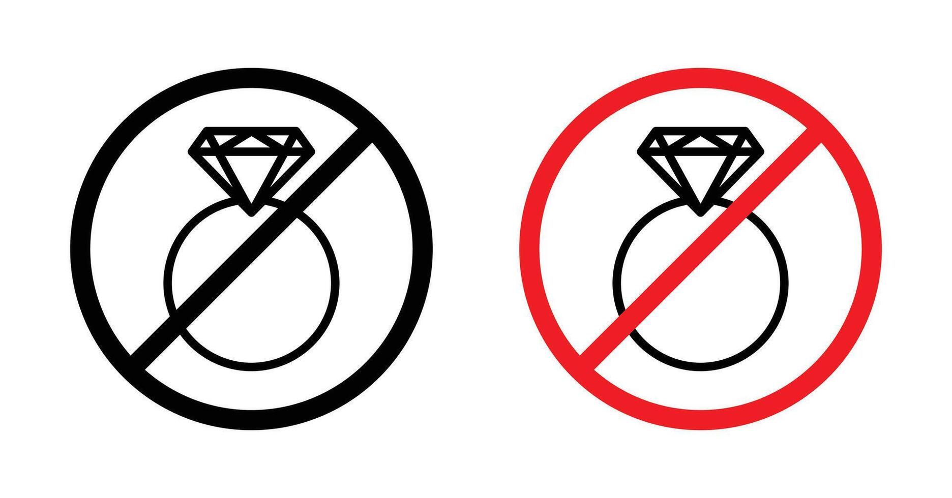 No jewelry sign vector