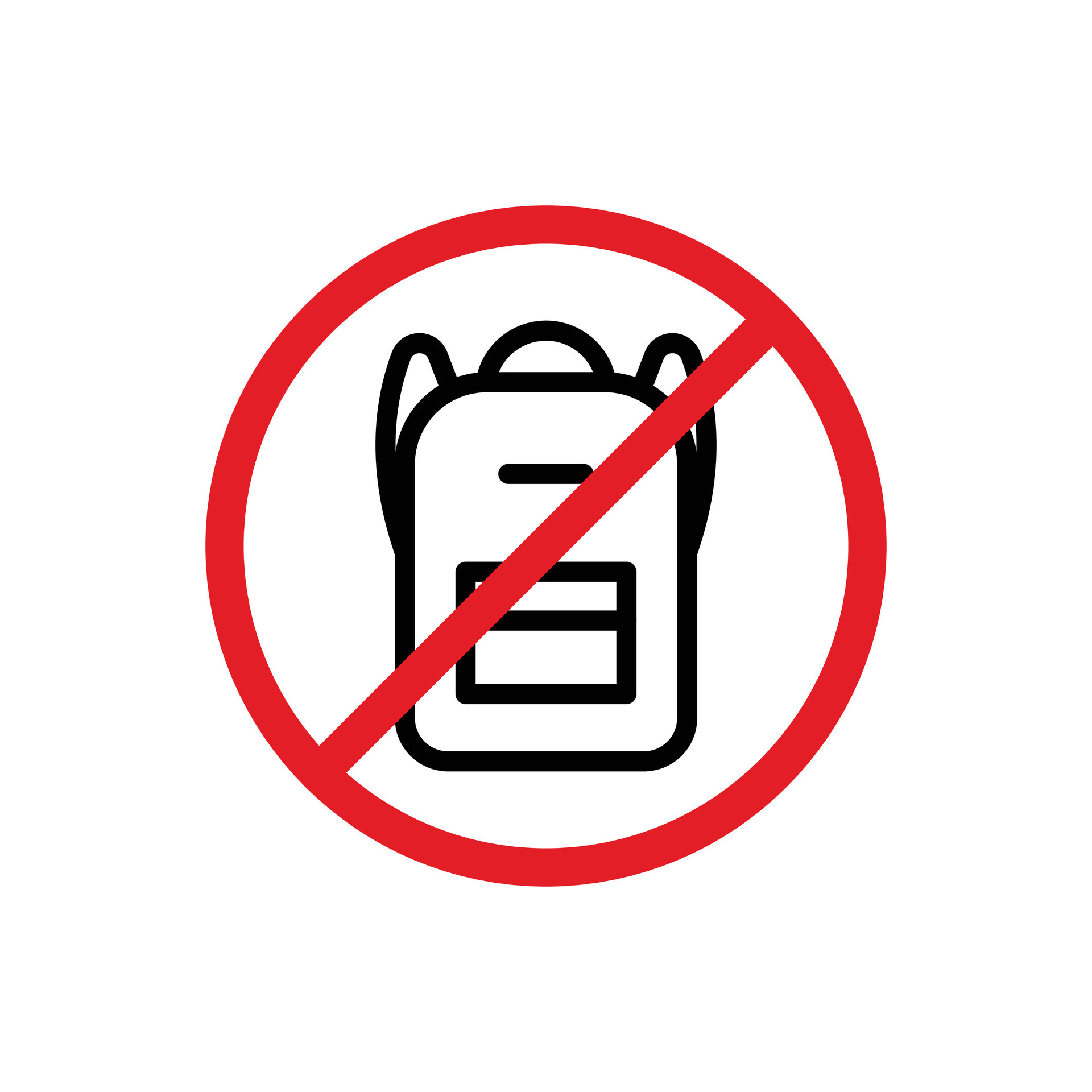 No backpacks allowed sign 42113947 Vector Art at Vecteezy