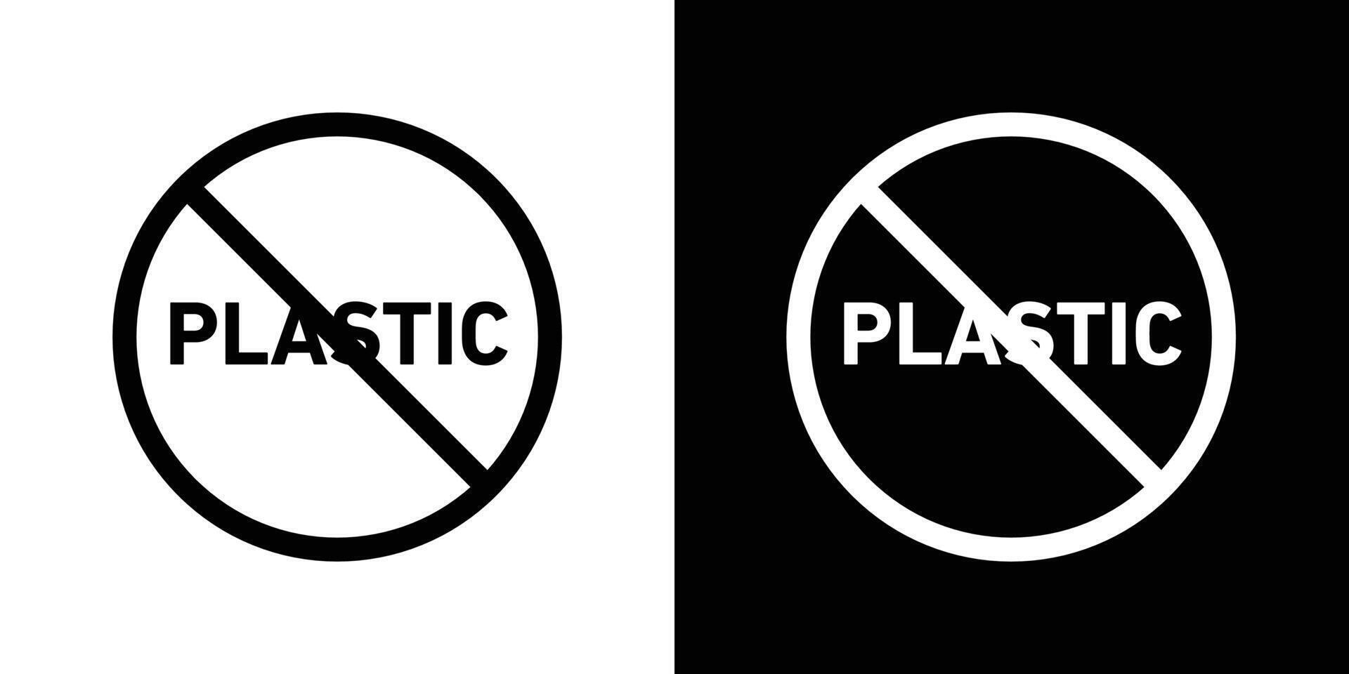 No plastic sign vector