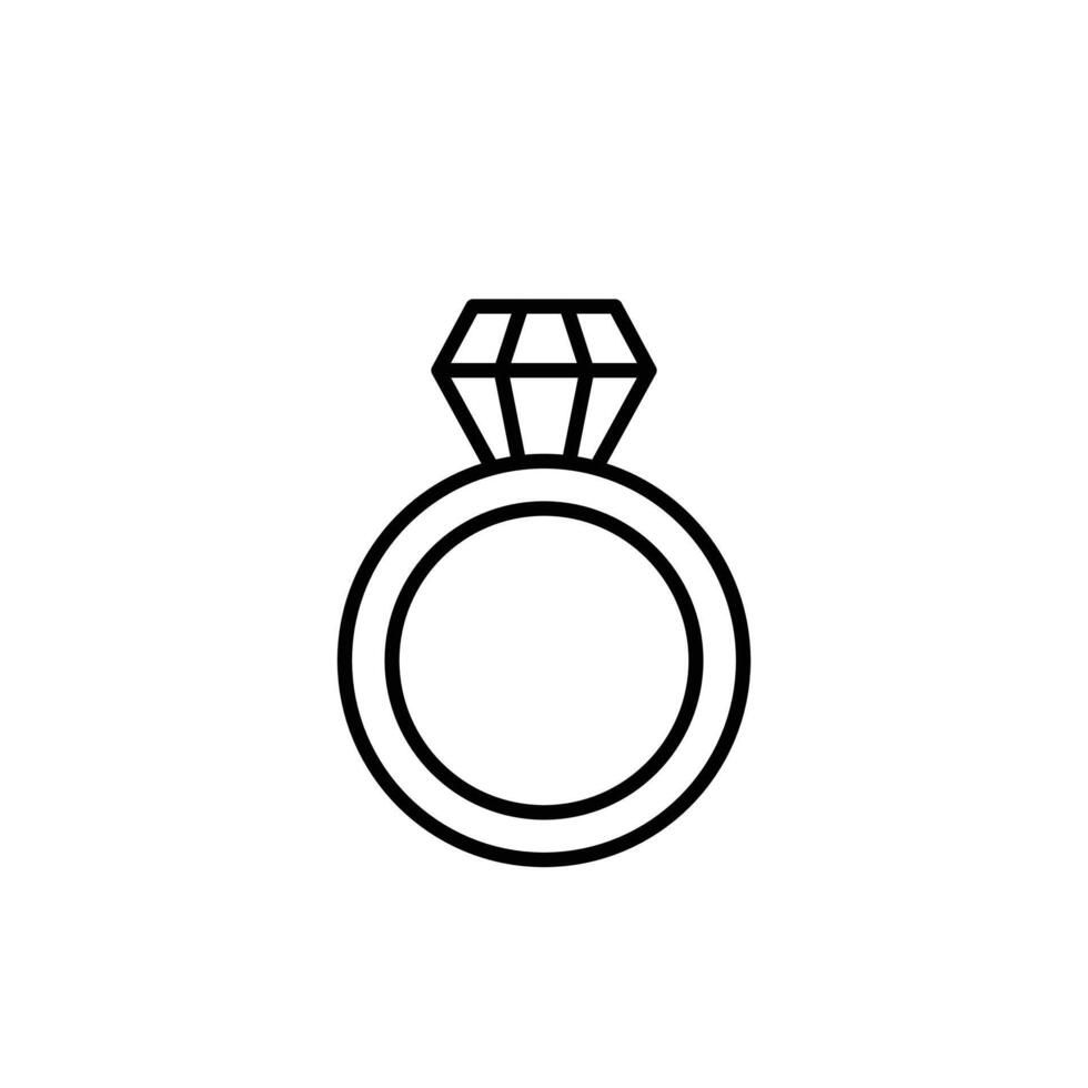 icono de anillo de diamantes vector