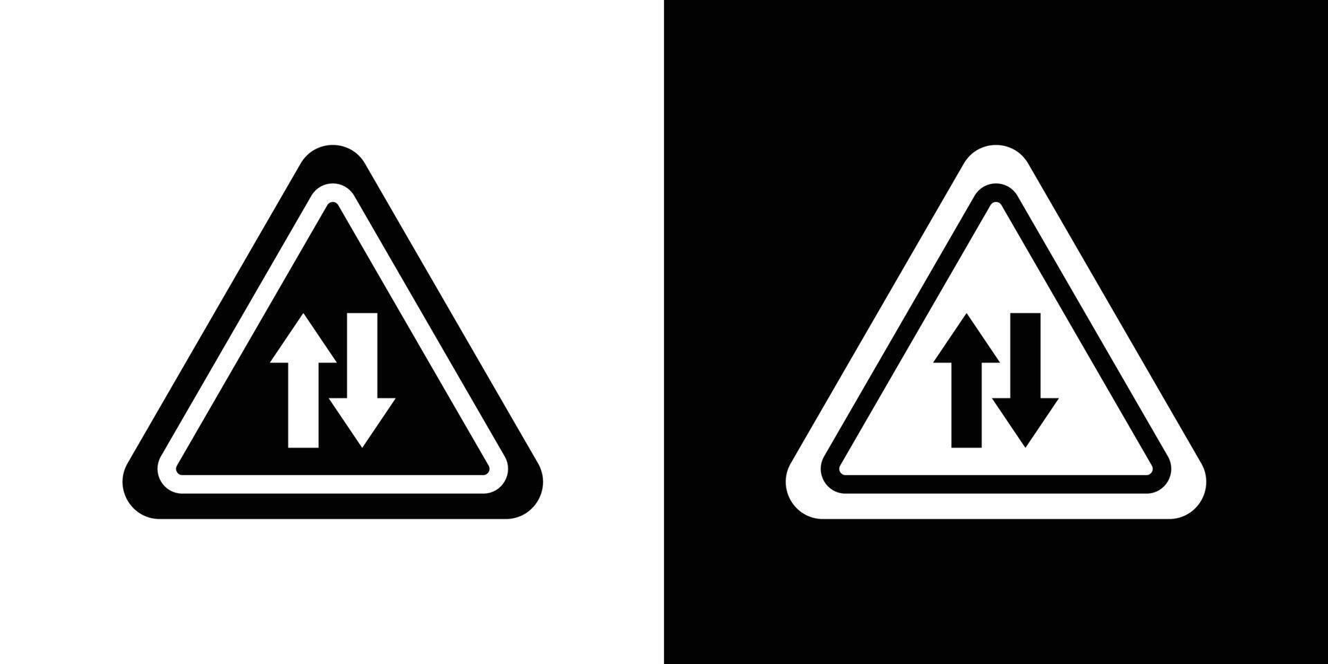 Two way traffic sign vector