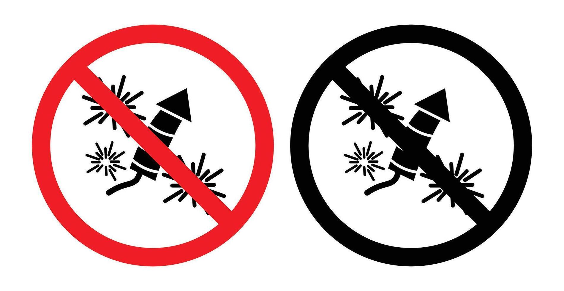 Ban on fireworks sign vector