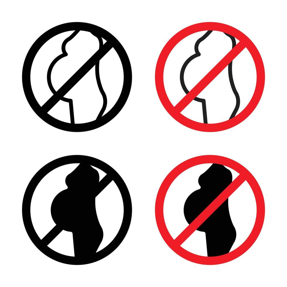 prohibido embarazada icono vector