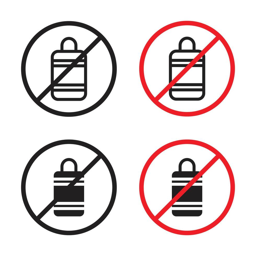 Forbidden luggage sign vector