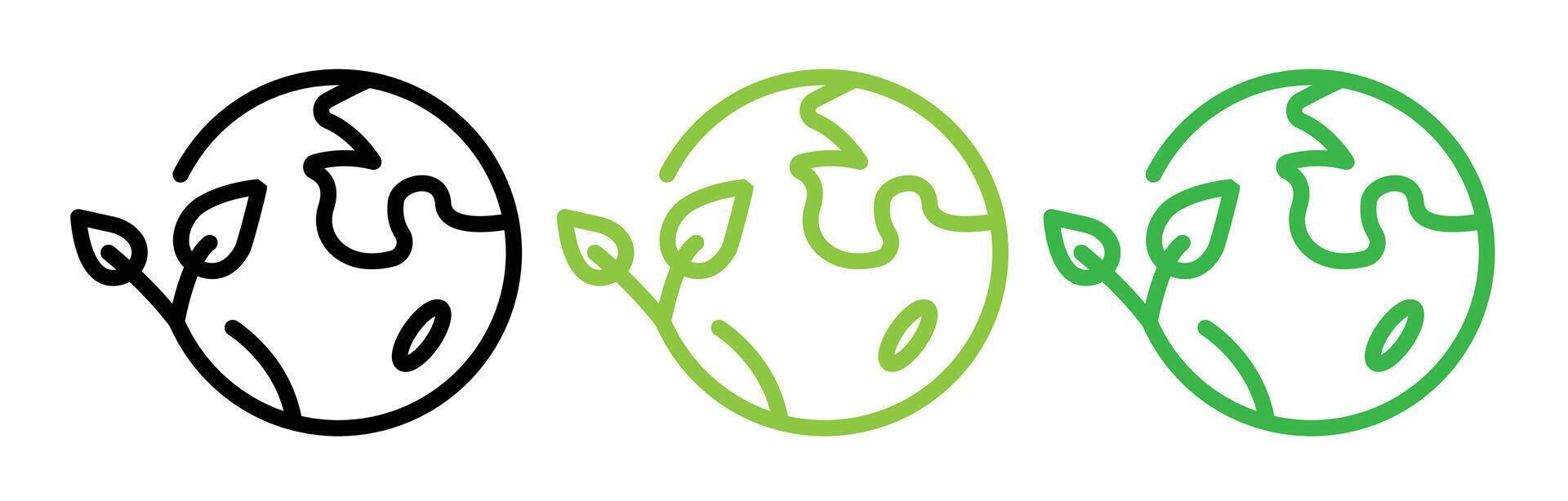Green earth planet icon vector